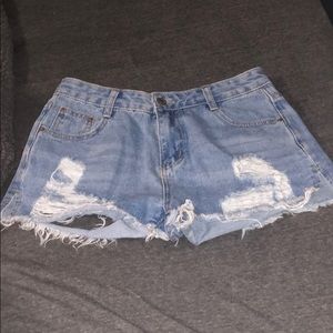 Ripped jean shorts!